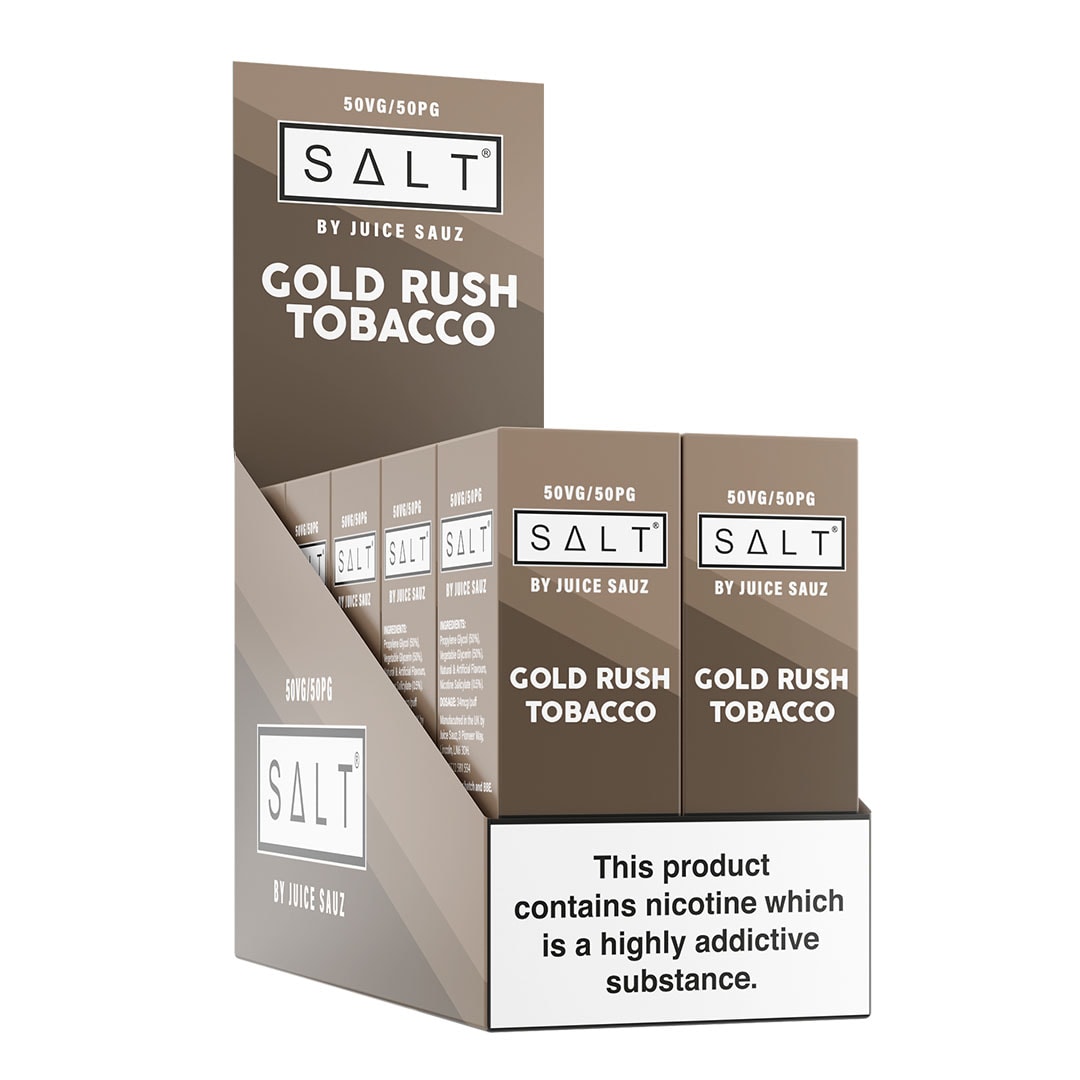 SALT Gold Rush Tobacco 10ml Nicotine Salt Eliquid (Box of 10)