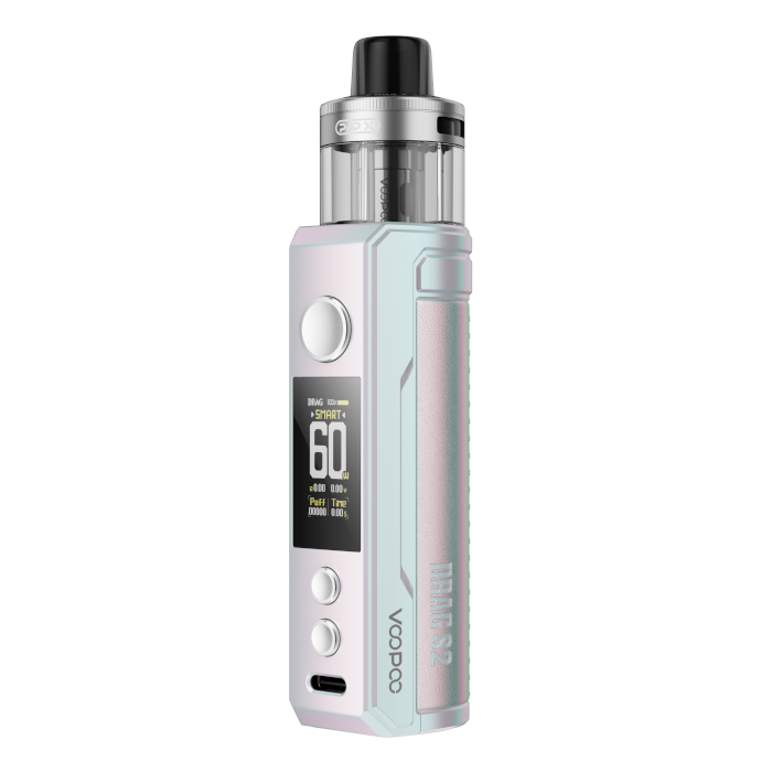 Pearl White Voopoo Drag S2 Vape Kit