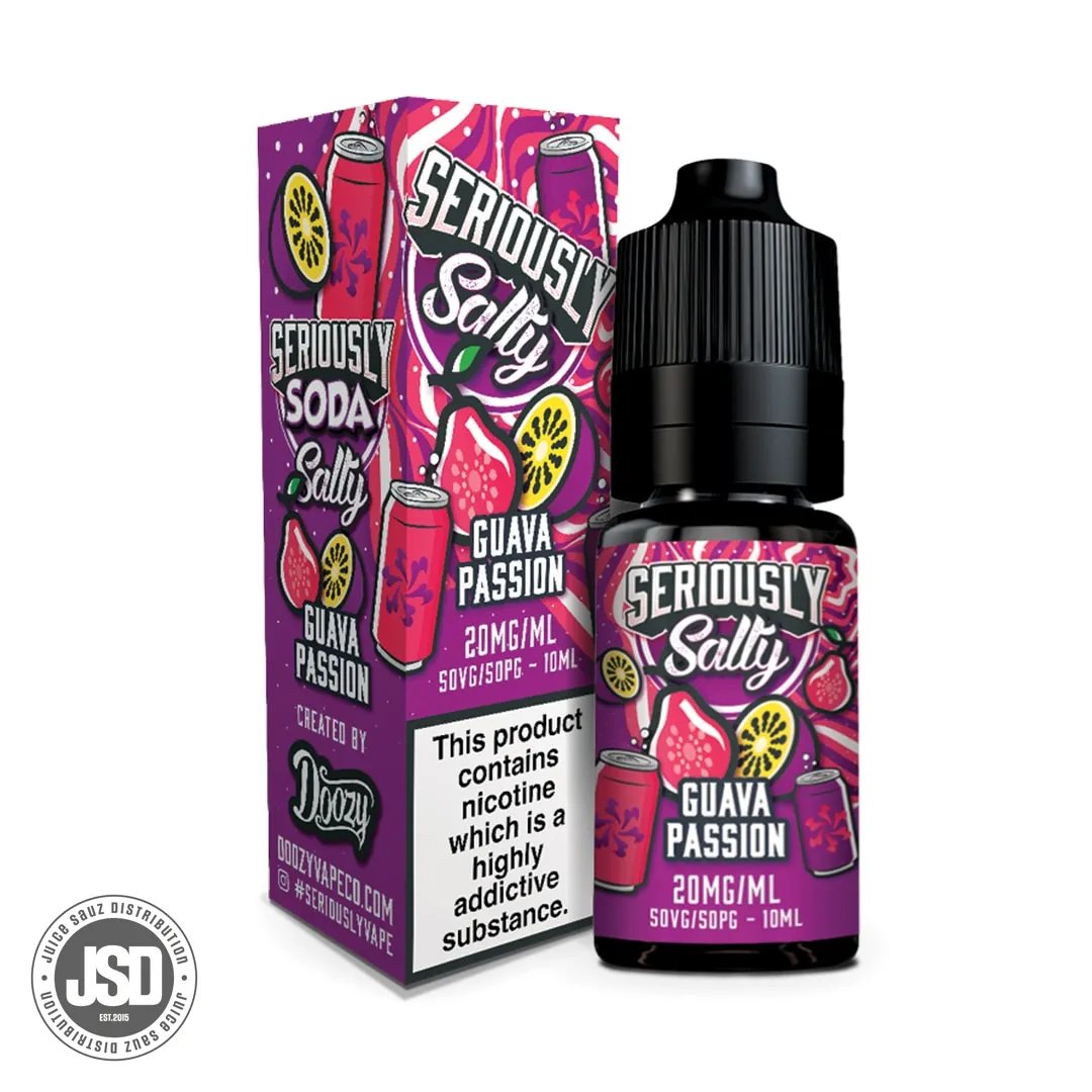 Doozy Vape Co Seriously Soda Guava Passion 10ml Salt E-Liquid (Box of 10)